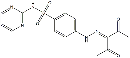 3-(4-(N-2-pyrimidylsulfamoyl)phenylhydrazono)pentane-2,4-dione Struktur