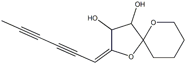 3,4-dihydroxy-2-(hexa-2,4-diynyliden)-1,6-dioxaspiro-(4,5)decane Struktur