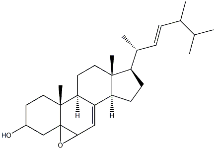 5,6-epoxy-24-methylcholesta-7,22-dien-3-ol Struktur