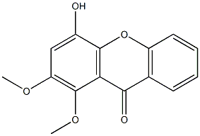 4-hydroxy-1,2-dimethoxyxanthone Struktur