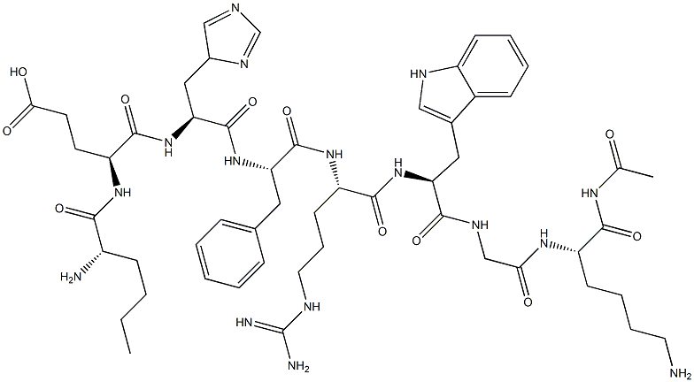 acetylnorleucyl-glutamyl-histidyl-phenylalanyl-arginyl-tryptophyl-glycyl-lysinamide Struktur