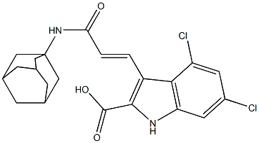 3-(2-(1-adamantylaminocarbonyl)ethenyl)-4,6-dichloroindole-2-carboxylic acid Struktur