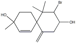 8-bromo-3,7,7-trimethyl-11-methylenespiro(5.5)-undec-1-ene-3,9-diol Struktur