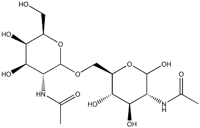 2-acetamido-6-O-(2-acetamido-2-deoxygalactopyranosyl)-2-deoxyglucopyranose Struktur