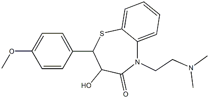 5-(2-(dimethylamino)ethyl)-2,3-dihydro-3-hydroxy-2-(4-methoxyphenyl)-1,5-benzothiazepin-4(5H)-one Struktur