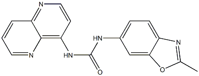 1-(2-methylbenzoxazol-6-yl)-3-(1,5)naphthyridin-4-yl urea Struktur