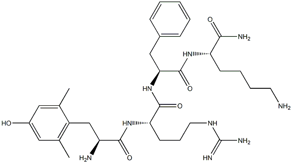 2',6'-dimethyltyrosyl-arginyl-phenylalanyl-lysinamide Struktur