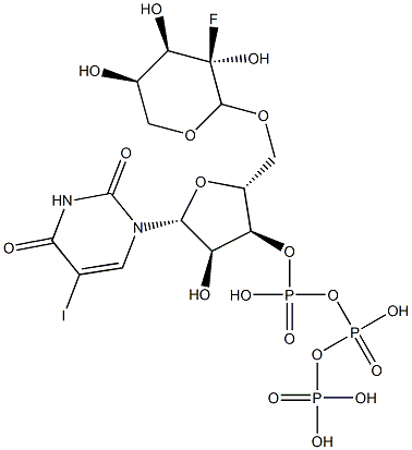 5-iodo-2'-fluoroarabinosyluridine triphosphate Struktur