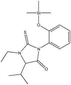 1-(2'-trimethylsilyloxy)ethyl-5-isopropyl-3-phenyl-2-thiohydantoin Struktur