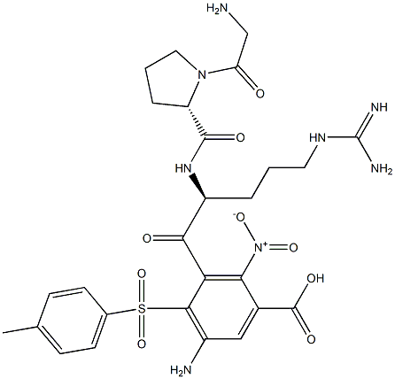 tosyl-glycyl-prolyl-arginyl-5-amino-2-nitrobenzoic acid Struktur