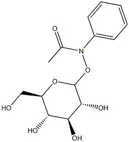 1-((N-acetyl-N-phenylamino)oxy)-1-deoxy-glucopyranoside Struktur