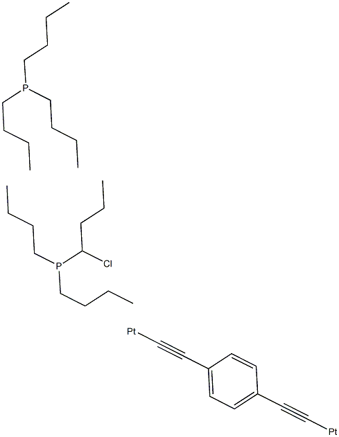 chlorobis(tri-n-butylphosphine) 1,4-phenylenebis(ethynyl)bisplatinum(II) Struktur