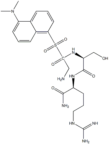 5-(dimethylamino)-1-naphthalenesulfonyl-glycyl-seryl-argininamide Struktur