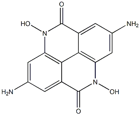 2,7-diamino-4,9-dihydroxy-5,10-dioxo-4,5,9,10-tetrahydro-4,9-diazapyrene Struktur