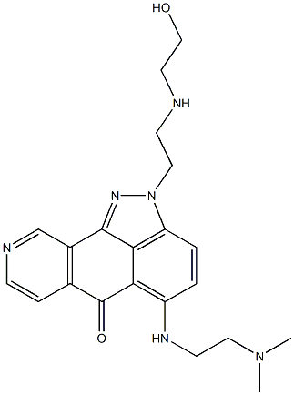 2-(2-((2-hydroxyethyl)amino)ethyl)-5-((2-(dimethylamino)ethyl)amino)indazolo(4,3-gh)isoquinolin-6(2H)-one Struktur