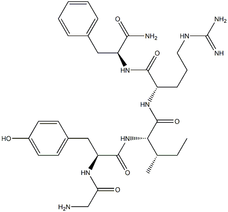 glycyl-tyrosyl-isoleucyl-arginyl-phenylalaninamide Struktur