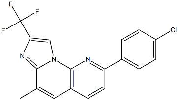 2-(4-chlorophenyl)-6-methyl-8-trifluoromethylimidazo(1,2-a)(1,8)naphthyridine Struktur