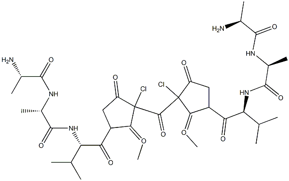 O-methylsuccinyl-alanyl-alanyl-valyl-chloromethyl ketone Struktur