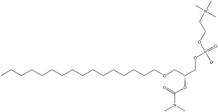 1-O-hexadecyl-2-O-N,N-dimethylcarbamoyl-sn-glycero-3-phosphocholine Struktur