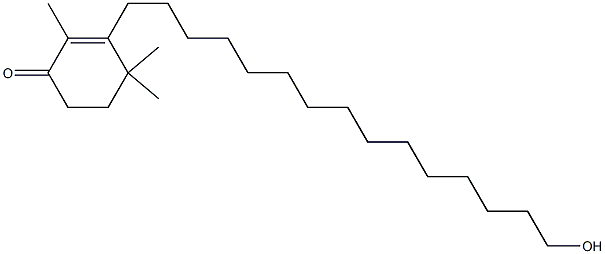 3-(15-hydroxypentadecyl)-2,4,4-trimethyl-2-cyclohexen-1-one Struktur