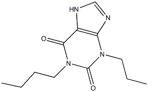 1-n-butyl-3-n-propylxanthine Struktur