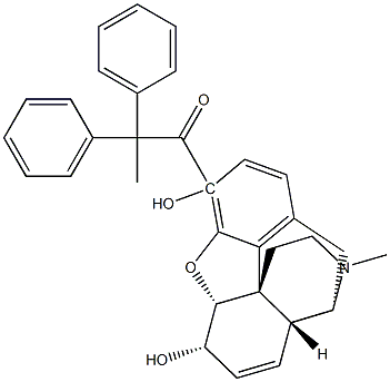 3-(2,2-diphenylpropionyl) morphine Struktur