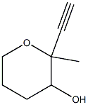 2-ethynyl-3-hydroxy-2-methyltetrahydropyran Struktur