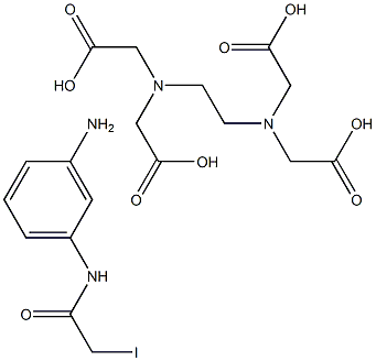 N-(iodoacetyl)-4-phenylenediamine-EDTA Struktur