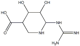 6-guanidino-4,5-dihydroxypiperidine-3-carboxylic acid Struktur