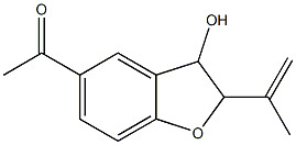 2-ISOPROPENYL-3-HYDROXY-5-ACETYL-2,3-DIHYDROBENZOFURAN Struktur