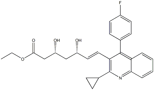 Ethyl(E)-(3R,5S)-3,5-dihydroxy-7-[2-cyclopropyl-4-(4-fluorophenyl)-3-quinolinyl]hept-6-enoate Struktur