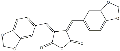 (3Z,4Z)-3,4-bis(benzo[1,3]dioxol-5-ylmethylidene)oxolane-2,5-dione Struktur