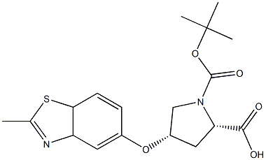 (2S,4S)-4-(2-Methyl-3a,7a-dihydro-benzothiazol-5-yloxy)-pyrrolidine-1,2-dicarboxylic acid 1-tert-butyl ester Struktur