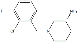 (3R)-1-(2-chloro-3-fluorobenzyl)piperidin-3-amine Struktur