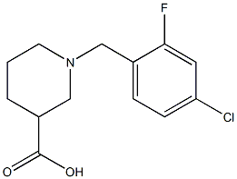 1-(4-chloro-2-fluorobenzyl)piperidine-3-carboxylic acid Struktur