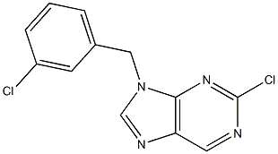 2-chloro-9-(3-chlorobenzyl)-9H-purine Struktur