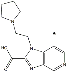 7-bromo-1-(2-pyrrolidin-1-ylethyl)-1H-imidazo[4,5-c]pyridine-2-carboxylic acid Struktur