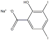 sodium 3,5-diiodosalicylate Struktur