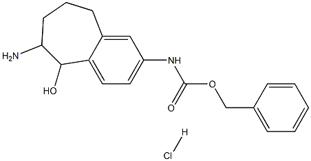 (6-amino-5-hydroxy-6,7,8,9-tetrahydro-5h-benzocyclohepten-2-yl)-carbamic acid benzyl ester hydrochloride Struktur