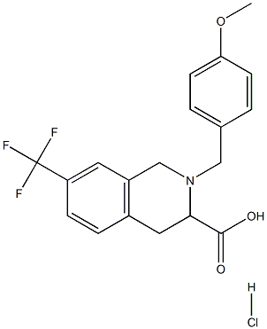 2-(4-methoxy-benzyl)-7-trifluoromethyl-1,2,3,4-tetrahydro-isoquinoline-3-carboxylic acid hydrochloride Struktur