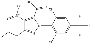 1-[2,6-DICHLORO-4-(TRIFLUOROMETHYL)PHENYL]-4-NITRO3-PROPYL--1H-PYRAZOLE-5-CARBOXYLICACID Struktur