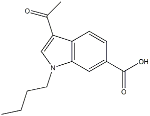 3-ACETYL-1-BUTYLINDOLE-6-CARBOXYLIC ACID Struktur