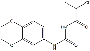 2-CHLORO-N-[(2,3-DIHYDRO-1,4-BENZODIOXIN-6-YLAMINO)CARBONYL]PROPANAMIDE Struktur