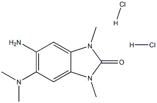 5-AMINO-6-DIMETHYLAMINO-1,3-DIMETHYL-1,3-DIHYDRO-BENZOIMIDAZOL-2-ONE DIHYDROCHLORIDE Struktur