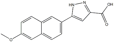 5-(6-METHOXYNAPHTHALEN-2-YL)-1H-PYRAZOLE-3-CARBOXYLIC ACID, 95+% Struktur