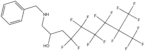 1-Benzylamino-4,4,5,5,6,6,7,7,8,9,9,9-dodecafluoro-8-trifluoromethyl-nonan-2-ol Struktur