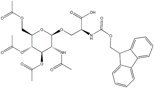 N-FMOC-O-(2-ACETAMIDO-3,4,6-TRI-O-ACETYL-2-DEOXY-BETA-D-GLUCOPYRANOSYL)-L-SERINE Struktur