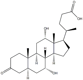 3-KETO-7ALPHA,12-ALPHA-DIHYDROXY-5-ALPHA-CHOLANIC ACID Struktur