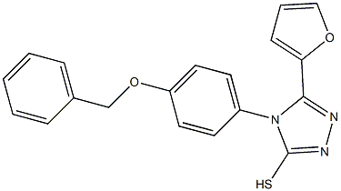 4-(4-(BENZYLOXY)PHENYL)-5-(FUR-2-YL)-1,2,4-TRIAZOLE-3-THIOL Struktur