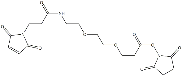 3-(2-(2-(3-Maleinimidopropanamido)ethoxy)ethoxy)propanoic acid succinimidyl ester Struktur